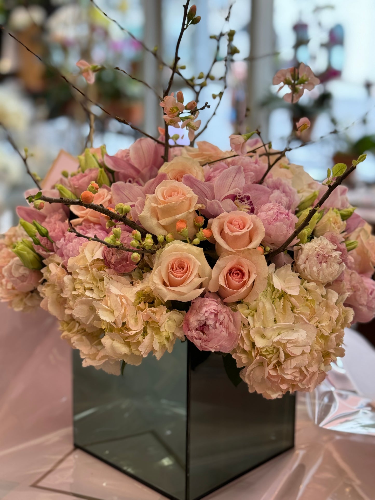 Pink Hydrangeas 