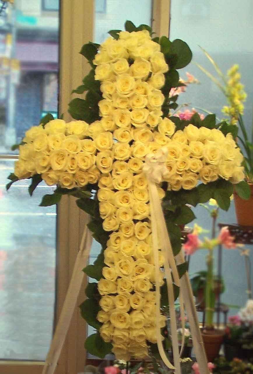 Funeral Cross Flower Arrangement