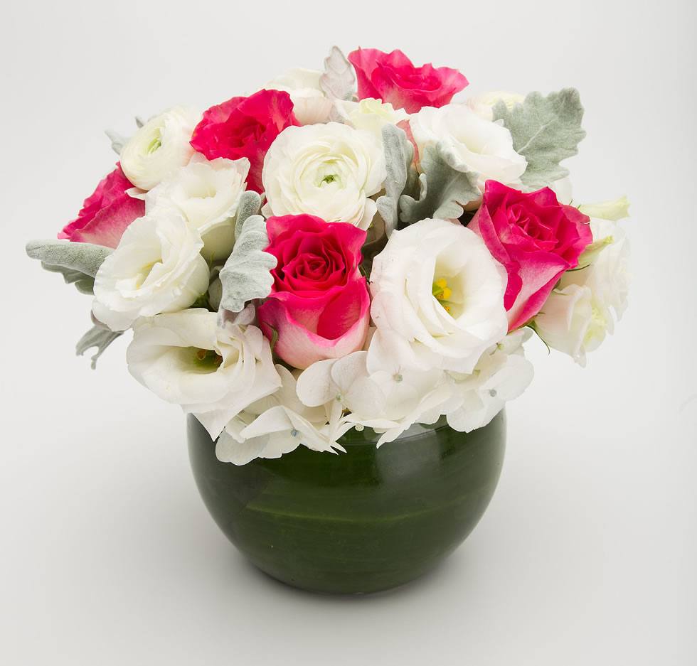 Rose Bowl Floral – Pink Rose Arrangement