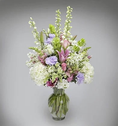 Milos flowers - large pastel arrangement with hybrid lilies and hydrangeas
